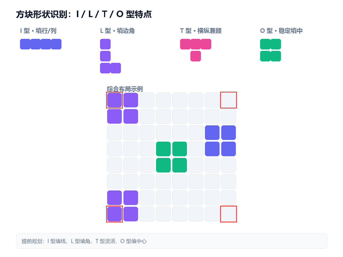方块形状识别与应对示意图